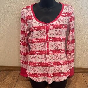 Victoria’s Secret Holiday Pajama/Loungewear Long Sleeve Top